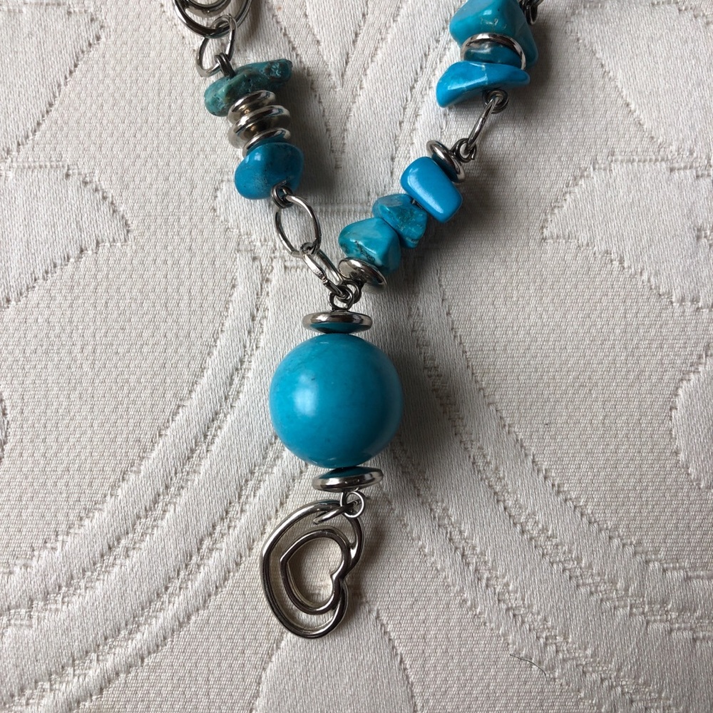 LIKE NEW Carolina Cruz statement turquoise necklac